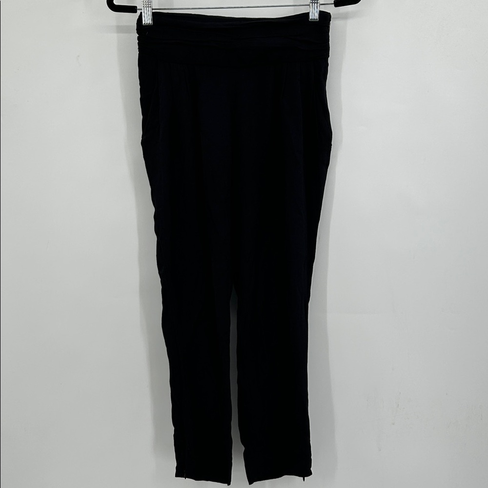 Comptoir Des Cotonniers Black Ankle Zip Viscose Pants Size 34- XS/S
